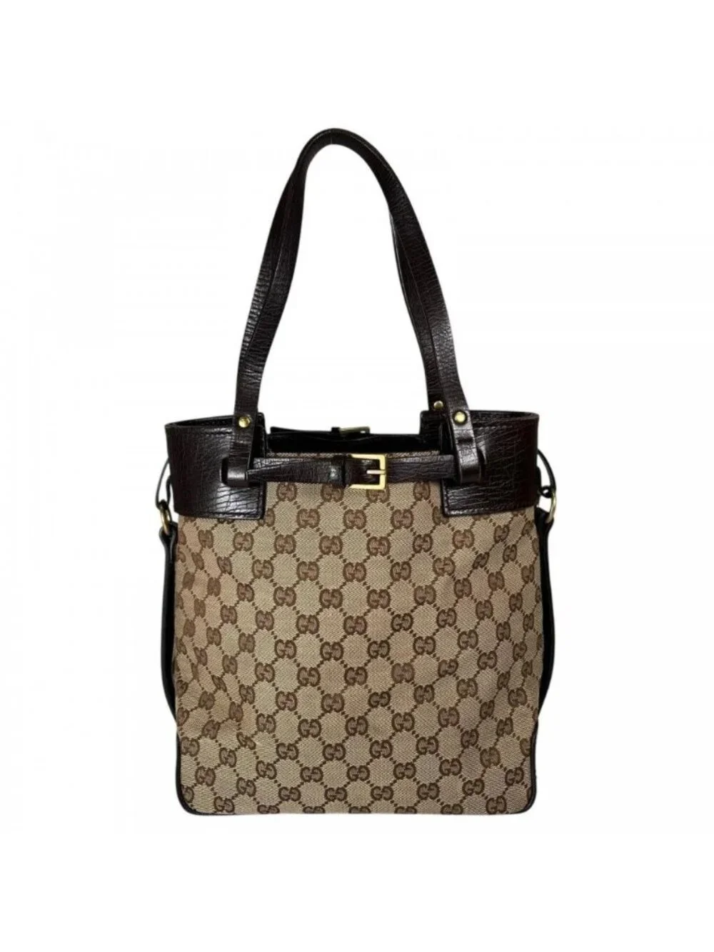Gucci Handbag GG Canvas Brown Gold - Picture 2 of 15